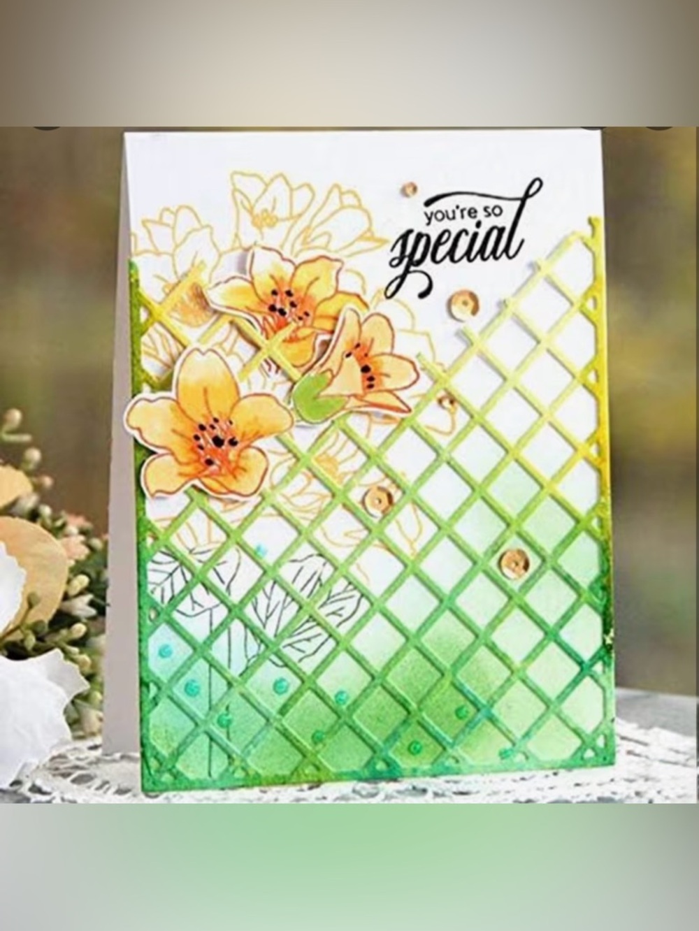 💜 Grid-Patterned Rectangular Metal Die Cut - Picture 2 of 4